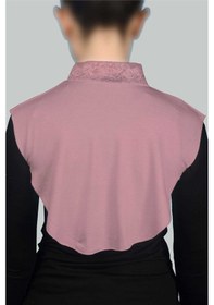 Resim Altobeh Kadın Penye Tesettür Daire Yakalı Dantelli Boyunluk - Koyu Pembe 