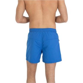 Resim Saks Büyük Beden Su İtici Özellikli Düz Renk Basic Erkek Plaj Deniz Şort Mayo - 2204-saks 001 