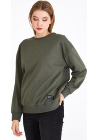 Resim Comeor Kadın Haki Basic Bisiklet Yaka Regular Fit Rahat Sweatshirt 001 