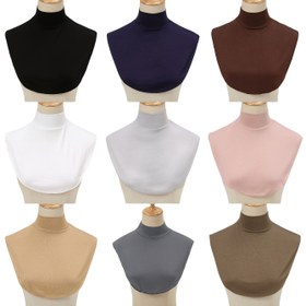 Resim 1 adet Ayrılabilir Dickey Yaka Gömlek İçi, Yumuşak Suni Yaka, Düz Renk, Kolay On/Off, Örgü Kumaş, Polyester %100, Kadınlar için Sütyen Aksesuarı ile 