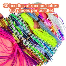 Resim 30 Çeşit Renkli 50 İplik Karışık Renk Silikon Balık Yemi, PVC Sakal Bağları Aksesuarları, Kurşun Başlıklı saç tokası Silikon Etek, Silikon Sakal Yıkanma Bantları - Renkli Yem - Silikon Kurbağa Kuyruğu - Dalgalı Çim Silika Jel Etek 