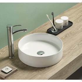Resim Puroser Titus Beyaz Tezgah Üstü Çanak Lavabo 