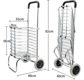 Resim Katlanabilir Taşınabilir Alışveriş ve Taşıma Arabası 