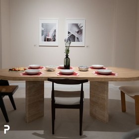 Resim Pipo Traverten Triple Mermer Masa - 200x100 / Korumasız 
