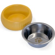 Resim Mikopet Organik Seramik Mama Kabı Sarı 