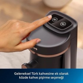 Resim 5000 Serisi Türk Kahvesi Makinesi, Közde Türk Kahvesi Pişirme Fonksiyonu, Kullanımı Kolay Dokunmatik Tuşlar, Siyah & Metal, HDA150/61 