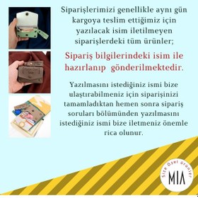 Resim Miaju Gök Mavi, Sabret, Şükret, Dua Et İle Duygusal Bir Bağ, İçsel Huzur Yansıtan, İsme Özel Cüzdan Takımı Gök Mavi Açık Mavi 