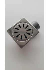 Resim Duş Yer Süzgeci Metal Kapaklı Koku Önleyicili Yandan Çıkışlı 10x10cm 