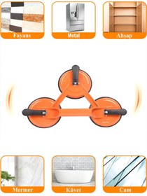 Resim NUBLADO Vantuz Cam Vantuzu Vakumlu Cam Fayans Ahşap Tutucu Taşıma Araba Kaporta Göçük Çektirme 3'lü Plastik. 