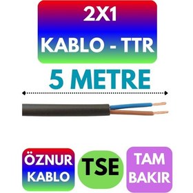 Resim Öznur 2x1 Ttr Kablo Siyah Metre Seçenekli - 5 Metre 