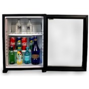 Resim ISM Sessiz Otel Tipi Minibar İçecek Şarap Soğutucu Siyah 40 Litre Cam Kapılı Mini Buzdolabı 