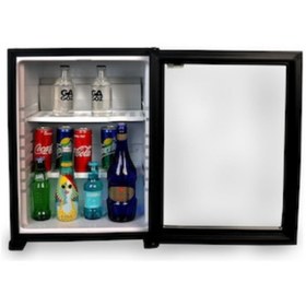 Resim ISM Sessiz Otel Tipi Minibar İçecek Şarap Soğutucu Siyah 40 Litre Cam Kapılı Mini Buzdolabı 