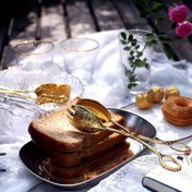 Resim 2 Adet Vintage Paslanmaz Çelik Ekmek Maşası Altın Saplı - Salata, Kek, BBQ için Şık Servis Maşaları - Büfe, Izgara, Ev veya Profesyonel Kullanım için Dayanıklı Mutfak & Yemek Aletleri, Servis İçin Salata Maşası, Barbekü Aksesuarları, Dekoratif Mutfak Eşyaları, Cilalı Yüzey 