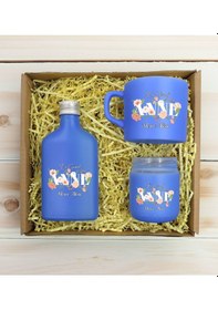 Resim Bk Gift Kişiye Özel İsimli Dtf Anne Temalı Mavi Kahve Fincanı & Kolonya & Mum Hediye Seti-4, Anneye Hediye, Anneler Günü Hediyesi Kobitmeyencom30966 B 