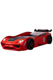 Resim Setay Çocuk Odası - Vento Arabalı Yatak - Sport 3 Kapılı Dolap, Masa, Şifonyer, Kitaplık - Kırmızı 