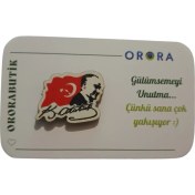 Resim Ororabutik Atatürk Ahşap Broş -Rozet 2-3cm 