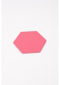 Resim Pembe Altıgen Deri Bardak Altlığı Pembe 