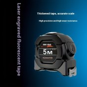 Resim Yüksek Teknoloji Floresan Ölçüm Bandı - 5.0 metre, İnşaat Siteleri ve Ev Kullanımı için Uygun, Okunması Kolay Tasarımlı Dayanıklı ve Darbeye Dirençli Çelik Şerit Metre, Lazer Kazınmış İşaretler | Şık Siyah Kılıf | Lazer Kazıma 