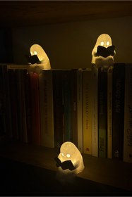 Resim To Design Lab Kitap Okuyan Hayalet Dekoratif Lamba - Pilli Mum Hediyeli 