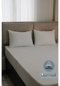 Resim Adarya Home %100 Örme Pamuk Fitted Full Kenar Sıvı Geçirmez Yatak Koruyucu Alez Beyaz 200 x 200 Beyaz 