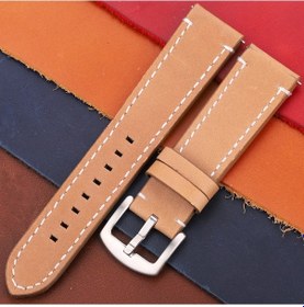 Resim Hakiki Deri Kordonlu Saat 7 Renk Vintage Kayış 18mm 20mm 22mm 24mm Kadın Erkek Brown Silver Clasp 11mm 
