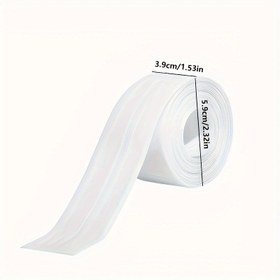 Resim 1 rulo Nem Dirençli Tuvalet Mastik Şeridi, Mutfak Banyo için Kendinden Yapışkanlı Sızdırmazlık Bandı, Atölyeler için Mutfak Lavabosu Güzel Dikiş Etiketleri 