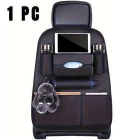 Resim Xuweiwei Obsidian Black Suni Deri Oto Koltuk Arkasi Saklama Cantasi Tablet Oyuncak Su Sisesi Icin 