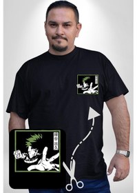 Resim Angemiel My Hero Academia Dabi Anime Siyah Büyük Beden Kadın Basic Minimal Baskılı Tişört Siyah 