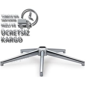 Resim Poligonofis Ofis Koltuğu Krom Yıldız Ayak Büro Koltuğu Krom Ayak Metal Ayak 