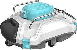 Resim Automatic Robotic Pool Cleaner, Wall Climbing, Massive Top-Load Filter Bin, Cordless Robotic Pool Vacuum Cleaner for In-Ground & Above Ground Swimming Pools (White) 