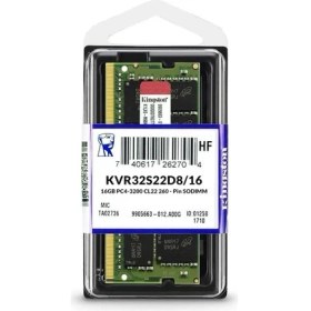 Resim AyrStore Kıngston KVR32S22D8/16, 16GB, 3200MHZ, Ddr4, Sodimm Notebook Ram, 1,2V, CL22 (Kutulu) 