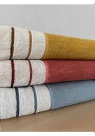 Resim Ucu Çizgili & İpliği Boyalı El Havlusu-yumuşak Yüz Havlusu Terra 