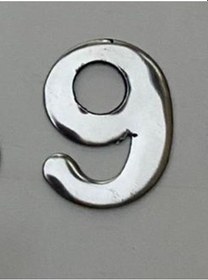 Resim Kapı Numarası Krom Metal 4.2Cm No 9 Yapişkanli 