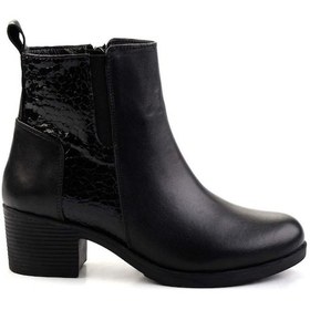 Resim Siyah Hakiki Deri Kadın Bot & Bootie K02087753903 Siyah 