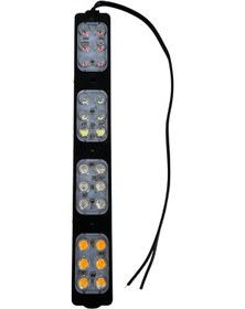Resim 12 Volt 24 Ledli 24 Watt 4 Renkli Kırmızı-mavi-amber-beyaz Animasyonlu Çakar Modül Led 5 Adet 