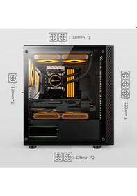 Resim Aztech 600w Skylıne Azt04 Rgb Gaming Mid-tower Pc Kasası 