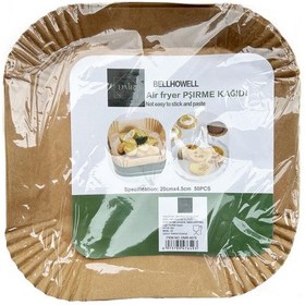 Resim Dmr Esmer Airfryer Fırın Fritöz Tepsi Pişirme Kızartma Kağıdı - Kare - 20 Cm. -5 Paket - 250 Adet 