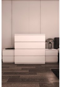 Resim Umut Beyaz Komodin Ve Şifonyer Takım 