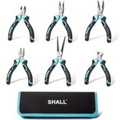 Resim SHALL Mini Pense Seti, 6 Parça Küçük Pense Takımı - İğne Burunlu, Uzun Burunlu, Kıvrık Burunlu ve Çapraz Pense Dahil, El İşleri, Elektronik Tamir & Takı Yapımı İçin, Cüzdanlı 