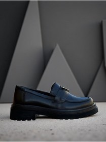 Resim YALINAYAK Bty07630 Hakiki Deri Kadın Oxford Siyah 