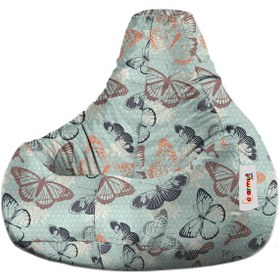 Resim earmut Damla Xl Premium Tasarım Kelebekler Desenli Armut Koltuk 