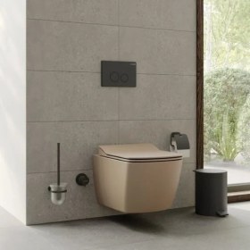 Resim Belirtilmemiş Creavit EG321 Elegant Rim-Off Kanalsız Duroplast Yavaş Kapanan Klozet Kapaklı Mat Cappucino Set Mat Cappucino 