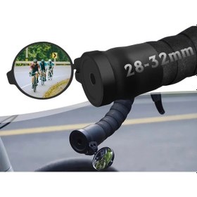 Resim Xuweiwei Small Rearview Mirror Road Bike Abs Malzeme Silikon Tasarım 360 Derece Dönebilir Geniş Açılı Siyah Konveks Lens Evrensel Uyumlu 