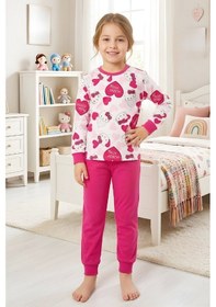 Resim Modanino Kız ÇocukPamuk Pijama Takımı 4-11 Yaş 12628 Fuşya 