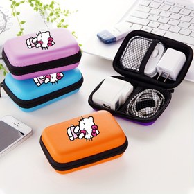 Resim 1 Adet Rastgele Stil Kulaklık Şarj Kablosu Düzenleyici Çanta, Taşınabilir Veri ve Güç Kablo Saklama Kesesi ile Kulaklıklı USB Bellek Koruma Kılıfı Çok Renkli Seçenekler 