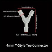 Resim Willowhaven 5 Adet Y Şekilli 3 Yollu Hortum Bağlantı Parçası 4mm Plastik Tee 