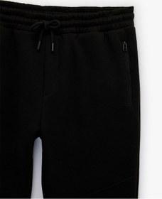 Resim Koton Beli Bağcıklı Fermuarlı Cepli Şardonlu Jogger Eşofman Altı Siyah 6wam40057mk Siyah 