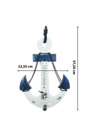 Resim Marin Dekoratif Çapa, Termometreli, 37 cm 
