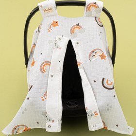 Resim Puset Örtüsü - Tek Taraflı - Turuncu Gökkuşağı 