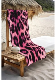 Resim Dijital Baskı Plaj Deniz Havlusu Leopar Desenli Peştamal Hvl0188 Renkli 